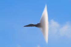 F-18 Super Hornet Vapor Cone - A Distinctive Vapor Cone Forms around the Jet as it Nears the Speed-SVSimagery-Mounted Photographic Print