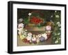 Swag of Beautiful Summer Flowers and Strawberries-null-Framed Giclee Print