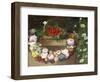 Swag of Beautiful Summer Flowers and Strawberries-null-Framed Giclee Print