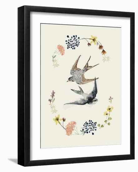Swallow Wreath II-Studio W-Framed Art Print