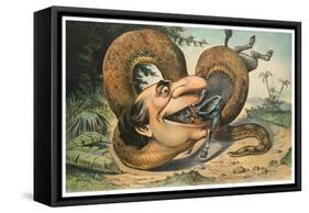 Swallowed!-JS Pughe-Framed Stretched Canvas