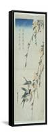 Swallows and Peach Blossom in Moonlight-Ando Hiroshige-Framed Stretched Canvas