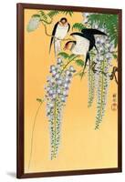 Swallows and Wisteria-Koson Ohara-Framed Giclee Print