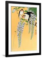 Swallows and Wisteria-Koson Ohara-Framed Giclee Print