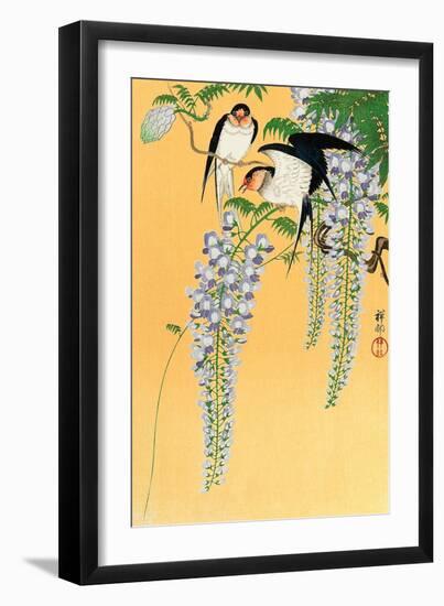 Swallows and Wisteria-Koson Ohara-Framed Giclee Print