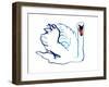 Swan, 2021, (mixed media on paper)-Mark Adlington-Framed Giclee Print