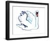 Swan, 2021, (mixed media on paper)-Mark Adlington-Framed Giclee Print