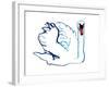 Swan, 2021, (mixed media on paper)-Mark Adlington-Framed Giclee Print