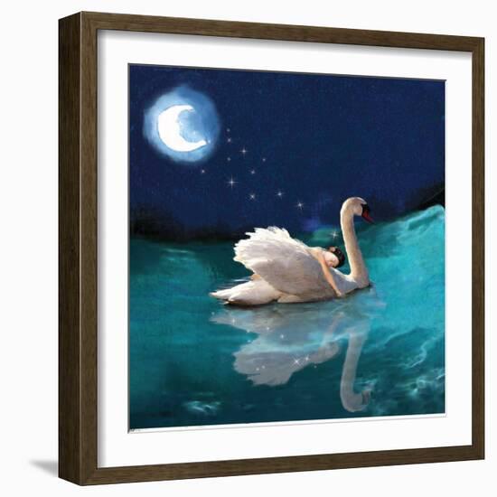 Swan And Child-Nancy Tillman-Framed Art Print