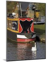 Swan and Narrowboat Near the British Waterways Board Workshops, Tardebigge, England-David Hughes-Mounted Photographic Print