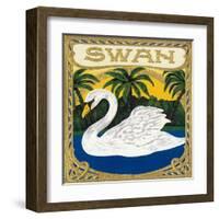 Swan Brand Cigar Box Label-Lantern Press-Framed Art Print