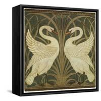 Swan Design-Walter Crane-Framed Stretched Canvas