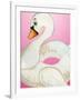 Swan Float on Pink-Elizabeth Medley-Framed Art Print