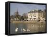 Swan Hotel and Great Ouse River, Bedford, Bedfordshire, England, United Kingdom, Europe-Rolf Richardson-Framed Stretched Canvas