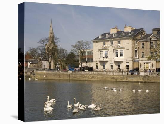 Swan Hotel and Great Ouse River, Bedford, Bedfordshire, England, United Kingdom, Europe-Rolf Richardson-Stretched Canvas