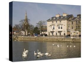 Swan Hotel and Great Ouse River, Bedford, Bedfordshire, England, United Kingdom, Europe-Rolf Richardson-Stretched Canvas