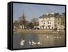 Swan Hotel and Great Ouse River, Bedford, Bedfordshire, England, United Kingdom, Europe-Rolf Richardson-Framed Stretched Canvas