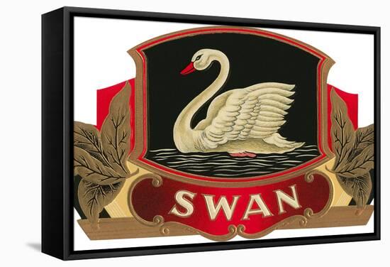 Swan Label-null-Framed Stretched Canvas
