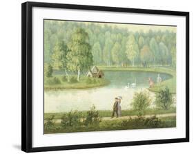 Swan Lake, 1881, Finland 19th Century Painting-null-Framed Giclee Print