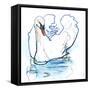 Swan Lake, 2021, (mixed media on paper)-Mark Adlington-Framed Stretched Canvas