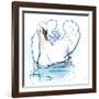 Swan Lake, 2021, (mixed media on paper)-Mark Adlington-Framed Giclee Print