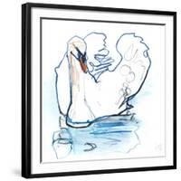 Swan Lake, 2021, (mixed media on paper)-Mark Adlington-Framed Giclee Print