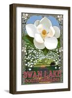 Swan Lake, South Carolina - Magnolia-Lantern Press-Framed Art Print