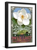 Swan Lake, South Carolina - Magnolia-Lantern Press-Framed Art Print