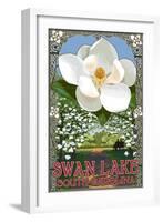 Swan Lake, South Carolina - Magnolia-Lantern Press-Framed Art Print