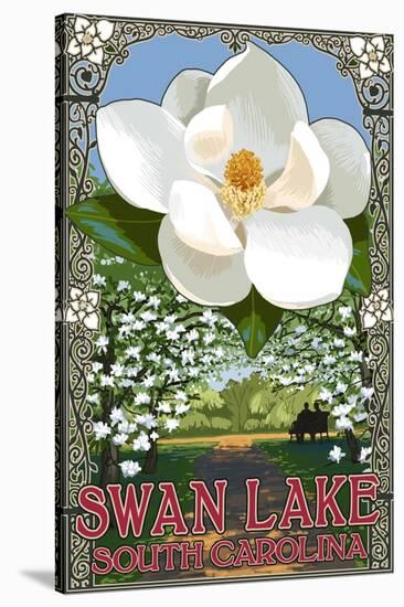 Swan Lake, South Carolina - Magnolia-Lantern Press-Stretched Canvas