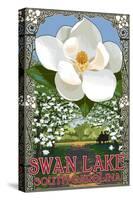 Swan Lake, South Carolina - Magnolia-Lantern Press-Stretched Canvas