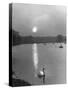 Swan on the Serpentine During the Mmonlight-Cornell Capa-Stretched Canvas