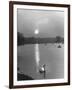 Swan on the Serpentine During the Mmonlight-Cornell Capa-Framed Photographic Print