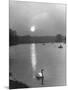 Swan on the Serpentine During the Mmonlight-Cornell Capa-Mounted Photographic Print