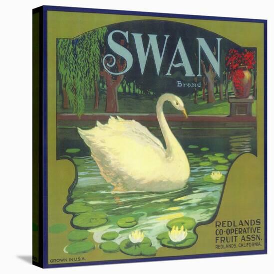 Swan Orange Label - Redlands, CA-Lantern Press-Stretched Canvas