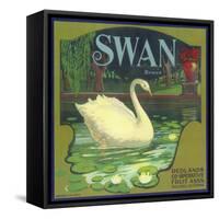 Swan Orange Label - Redlands, CA-Lantern Press-Framed Stretched Canvas