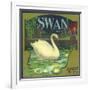 Swan Orange Label - Redlands, CA-Lantern Press-Framed Art Print