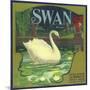 Swan Orange Label - Redlands, CA-Lantern Press-Mounted Art Print