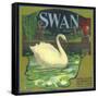 Swan Orange Label - Redlands, CA-Lantern Press-Framed Stretched Canvas