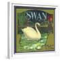 Swan Orange Label - Redlands, CA-Lantern Press-Framed Premium Giclee Print