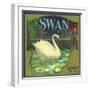 Swan Orange Label - Redlands, CA-Lantern Press-Framed Art Print