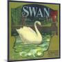 Swan Orange Label - Redlands, CA-Lantern Press-Mounted Art Print