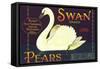 Swan Pear Label-null-Framed Stretched Canvas
