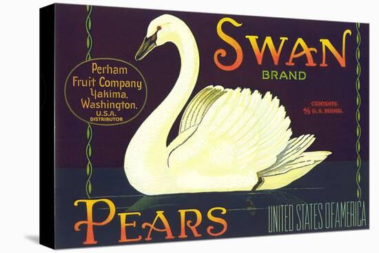 Swan Pear Label-null-Stretched Canvas