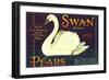 Swan Pear Label-null-Framed Art Print