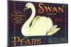 Swan Pear Label-null-Mounted Art Print