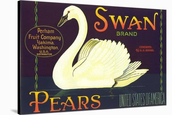 Swan Pear Label-null-Stretched Canvas