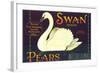 Swan Pear Label-null-Framed Art Print