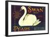 Swan Pear Label-null-Framed Art Print