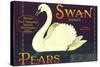 Swan Pear Label-null-Stretched Canvas